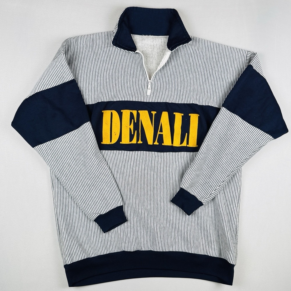 Vintage Denali Polar Graphics Quarter Zip Sweatshirt Made USA Mens Size XL